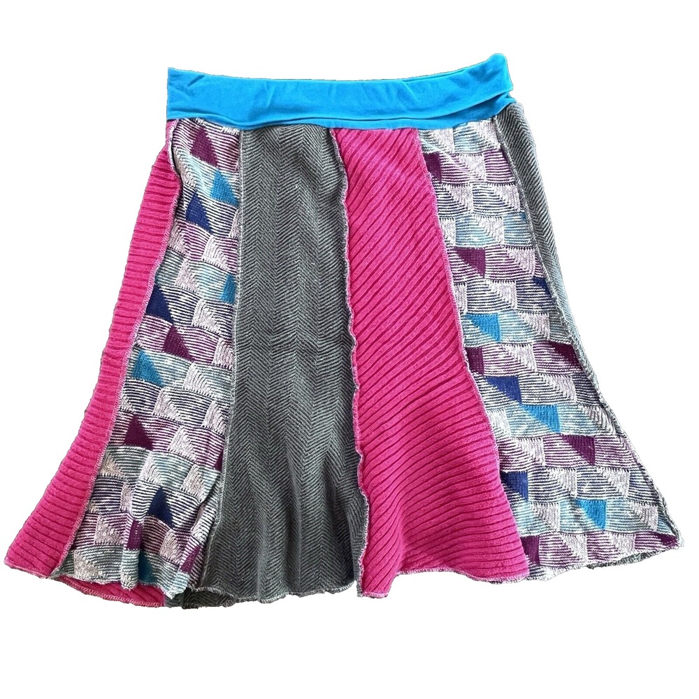 Goods Made Good Skirt Size M Multicolor 100% Reclaimed Material Pull On Handmade